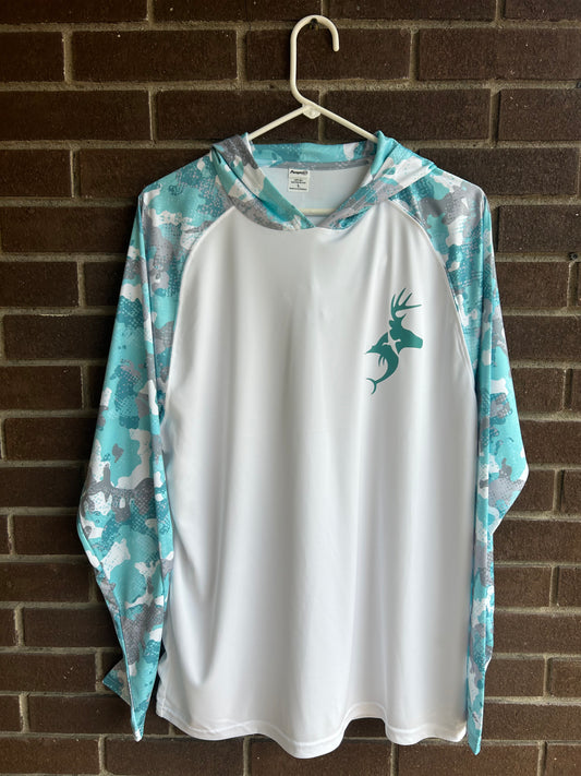 Teal Hooded Sun Performance Shirt